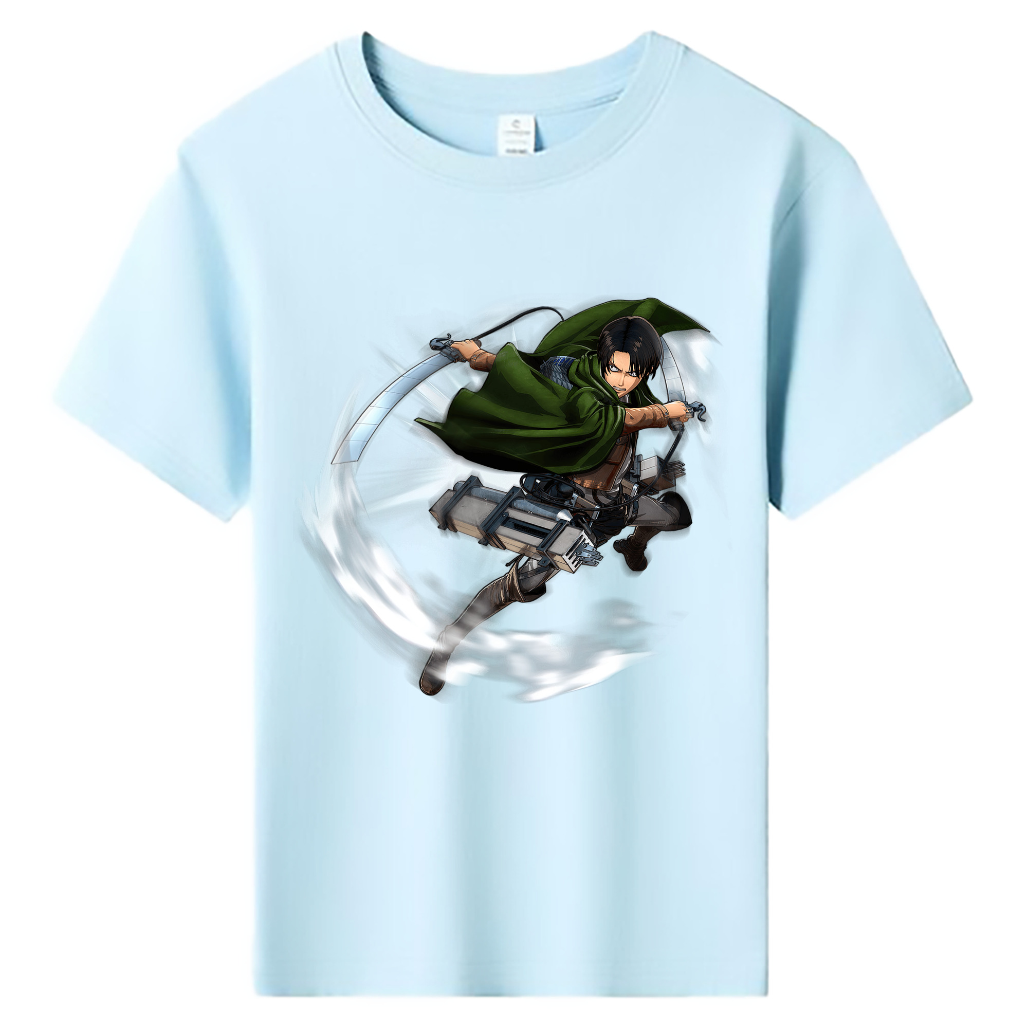 （画像用） 進撃の巨人 リヴァイ·アッカーマン Attack on Titan Levi Ackerman 綿100％キッズTシャツ（フロントプリント）